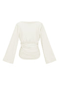 Polyester Fiber (Polyester) Long sleeve tops Solid Color Elegant All Fit  Clothes