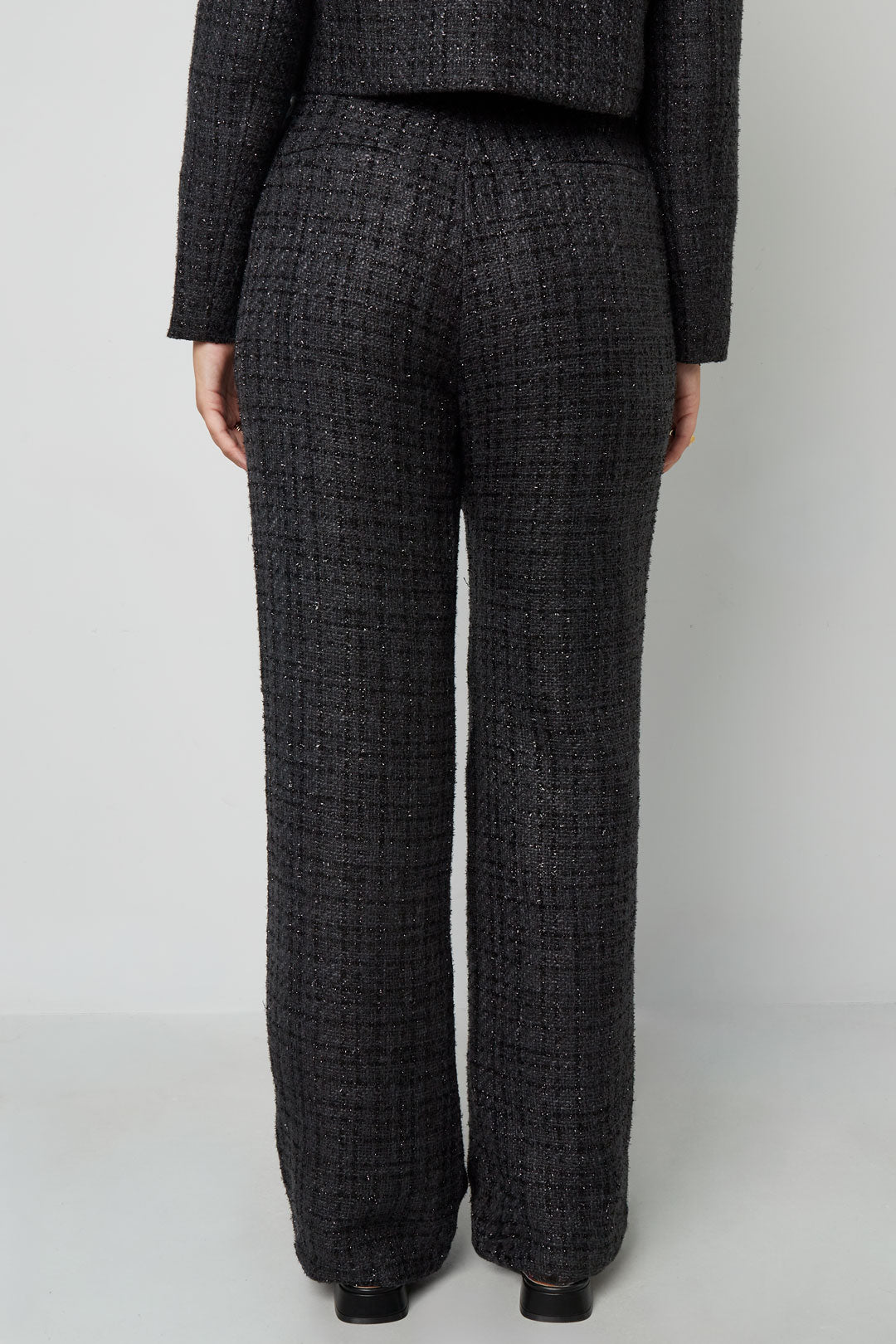 Woven Polyester Fiber Women's Straight Pants Elegant Checkered Fall/Winter